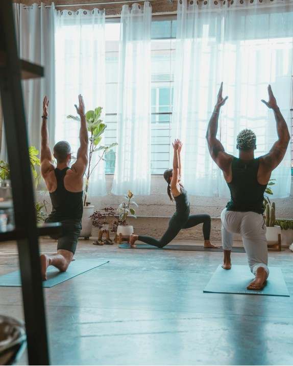 Prenatal yoga class in studio
